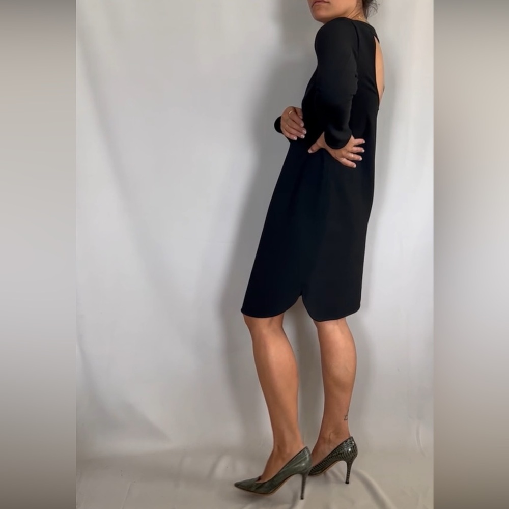 ZARA long sleeve black shift silhouette style with large keyhole back